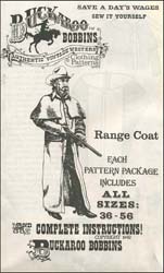 Pattern for Range Coat or Duster,
sizes 36 to 56,
complete instructions